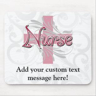 Pink Cross/Swirl Nurse Mouse Mat