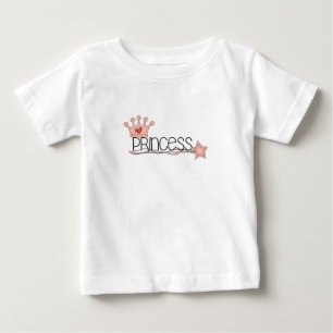Pink Crown and Wand Princess Baby T-Shirt