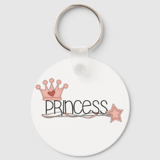 Pink Crown and Wand Princess Key Ring