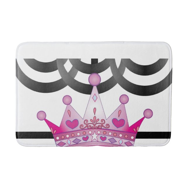 pink crown bathroom bathmat (Front)