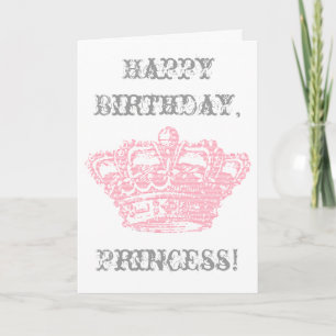 Pink Crown Birthday - Personalise It Card