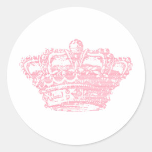 Pink Crown Classic Round Sticker