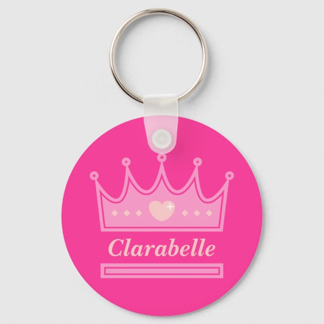 Pink Crown for the Royal Princess Key Ring (Front)