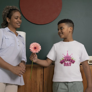Pink Crown Happy mothers day Boys T-Shirt