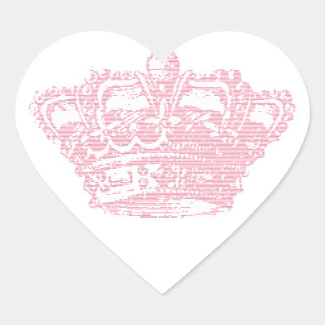 Pink Crown Heart Sticker (Front)