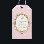 Pink Crown Princess Baby Shower Favour Gift Tag<br><div class="desc">Gorgeous princess theme favour tag for a royal baby shower celebration!</div>