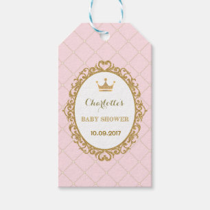 Pink Crown Princess Baby Shower Favour Gift Tag