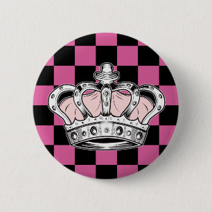 Pink Crown Queen Royal Glam Edgy Aesthetic 6 Cm Round Badge