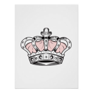 Pink Crown Queen Royal Glam Feminine Art Poster