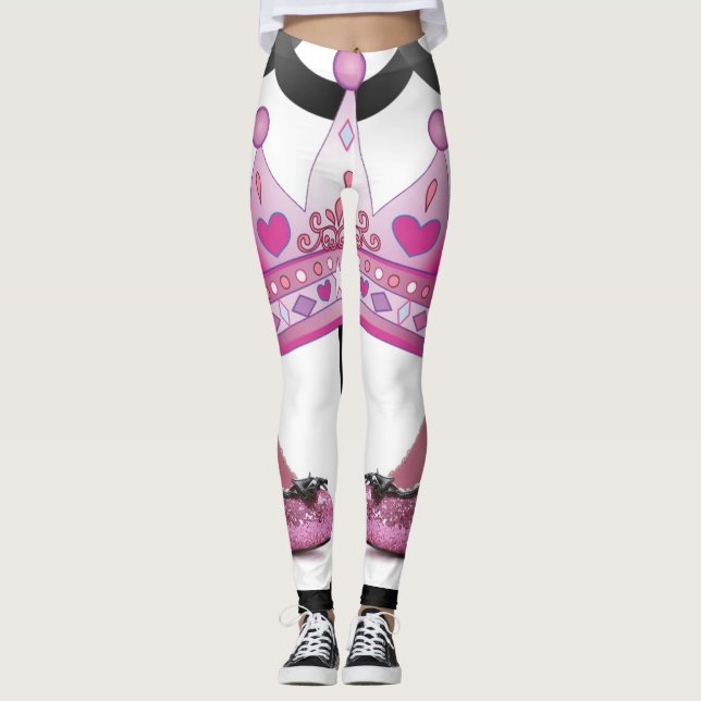 pink crown shoes leggings (Front)