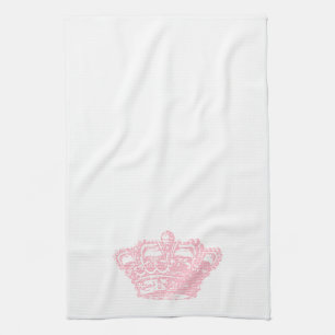 Pink Crown Tea Towel