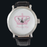 Pink Crown Watch<br><div class="desc">Cute illustration of a pink crown makes the perfect invitation, throw pillow, or iPhone case for the princess, queen bee, or even the drag queen! Add your own text in any font or colour for added drama. Play with background colours too! We also offer this very popular design on postage,...</div>