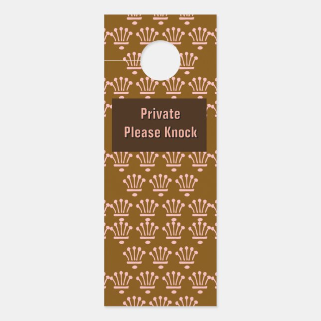 Pink Crowns Brown     Door Hanger (Front)