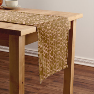 Pink Crowns Brown Short Table Runner