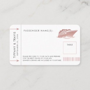 Pink Cruise Ticket Boarding Pass Place Escort Card