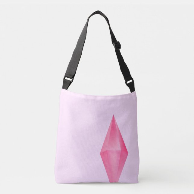 Pink crystal  crossbody bag (Front)