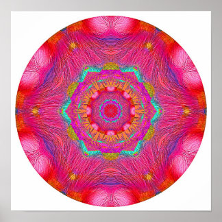 Pink Crystal Mandala Poster