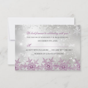 Pink Crystal Snowflake Christmas Party RSVP