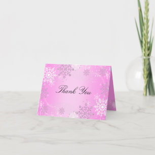 Pink Crystal Snowflake Winter Wonderland Thank You