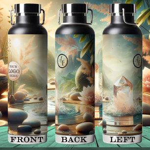 Pink Crystal Zen Logo  Water Bottle