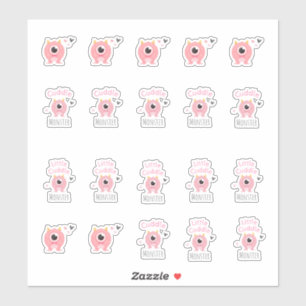 Pink Cuddle Monster Stickers