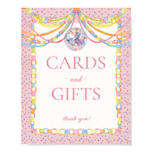 Pink Cue the Confetti Birthday Card & Gifts Sign