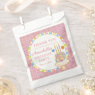 Pink Cue the Confetti Birthday Party Dessert Favour Bags