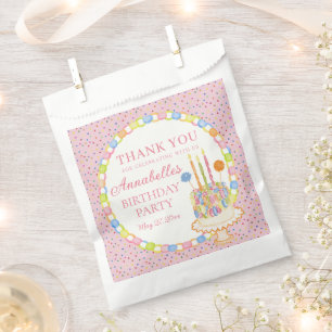 Pink Cue the Confetti Birthday Party Dessert Favour Bags