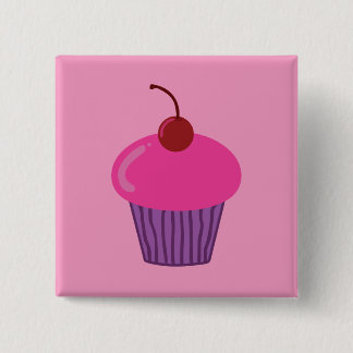 Pink Cupcake 15 Cm Square Badge