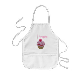 Pink Cupcake and Hearts Kids Apron