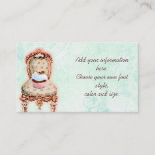 Pink Cupcake and Roses Business Profile Cards