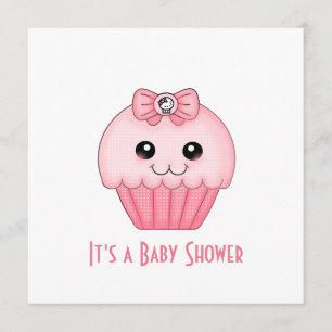 Pink Cupcake Baby Shower Invitation