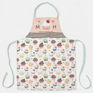 Pink Cupcake Bakery Apron for Women and Teen Girls