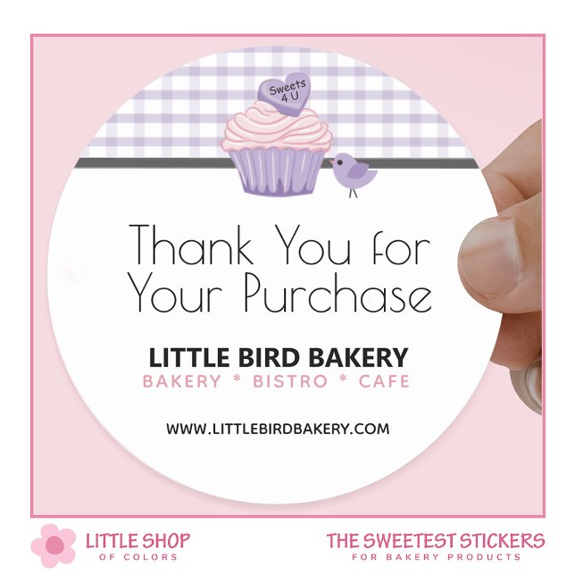 Pink Cupcake Bakery Classic Round Sticker (Creator Uploaded)