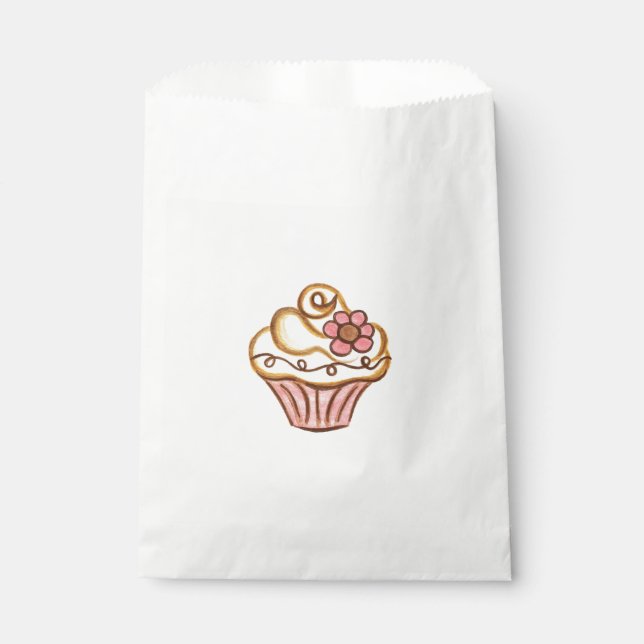 Pink Cupcake Bakery Favour Bag (Front)