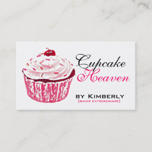 Pink Cupcake Baking Business Cards