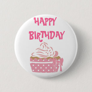 Pink Cupcake Birthday Badge