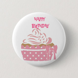 Pink Cupcake Birthday Badge
