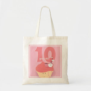 Pink Cupcake Birthday Basic Tote Bag