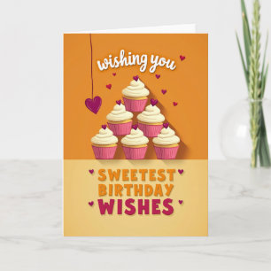 Pink Cupcake Birthday Card
