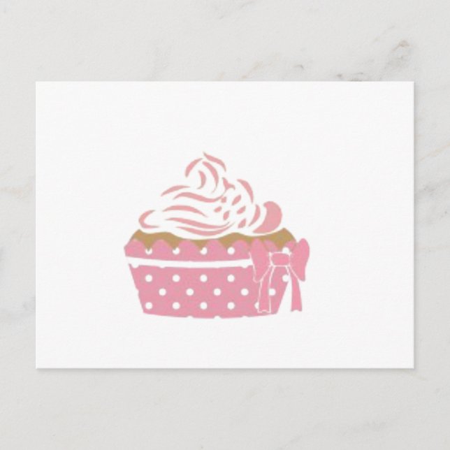 Pink Cupcake Birthday Postcard (Front)