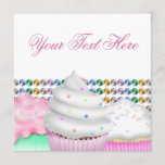 Pink Cupcake Candy Buffet Party Invitation<br><div class="desc">Elegant and fun pink candy buffet sweet sixteen birthday party invitation. This cute pink candy buffet party invitation template is easily customised for your event by simply choosing the "Customise it!" button to begin adding your event details, font style, font size & colour, and wording. Some graphics graphics©delightful-doodles. Please note...</div>