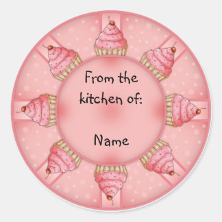 Pink Cupcake Classic Round Sticker