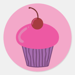 Pink Cupcake Classic Round Sticker