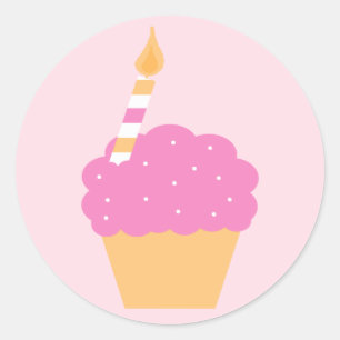 Pink Cupcake Classic Round Sticker