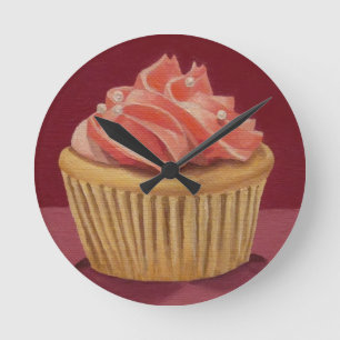 Pink Cupcake Clock