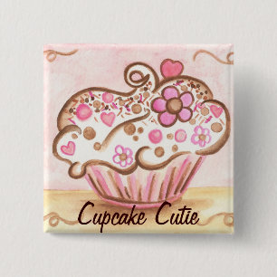 Pink Cupcake Cutie Button