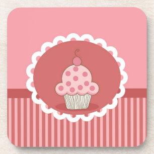 Pink Cupcake Design Coaster