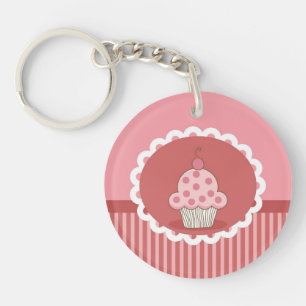 Pink Cupcake Design Key Ring