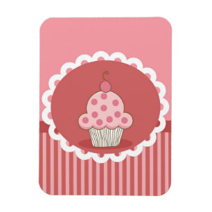 Pink Cupcake Design Magnet